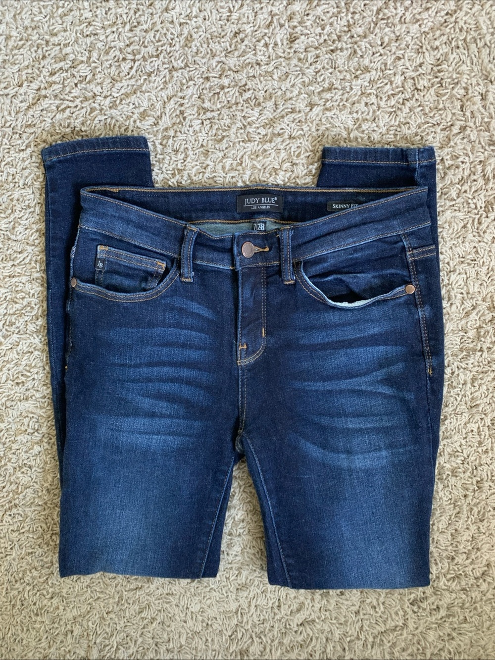 Judy Blue size 7/28 skinny fit dark wash denim blue jeans
